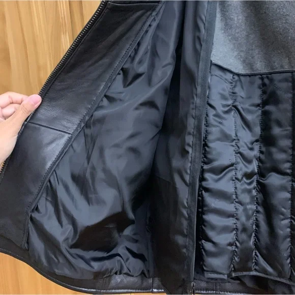 Vince Camuto black genuine leather jacket